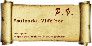 Pauleszku Viátor névjegykártya